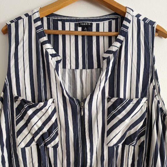 Torrid Blue and White Striped Dress Size 4/4X - Picture 9 of 11